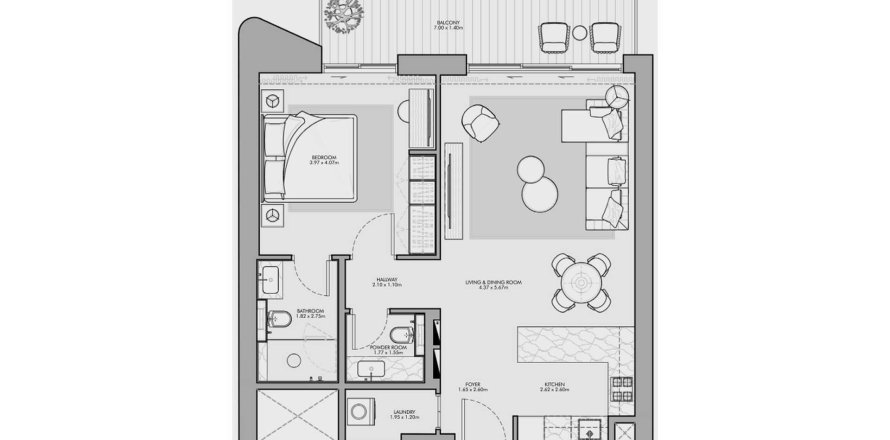 Leilighet i Umm Suqeim, Dubai, Emiratene 1 soverom, 83.35 kvm nr. 645963