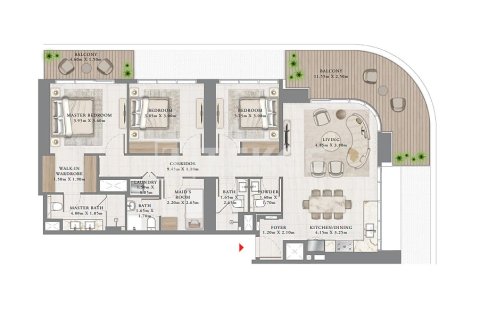 Byt v Dubai Harbour, SAE 2 ložnice, 128 m² Č.: 739453 - fotografie 11