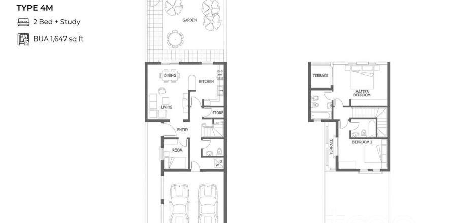 Villa i The Springs, Dubai, Emiratene 2 soverom, 153.01 kvm nr. 733254
