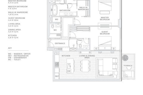 Lägenhet till försäljning i Al Marjan Island, Ras Al Khaimah, UAE 1 sovrum, 135 kvm Nr. 656878 - fotografi 13