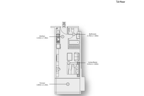 Wohnung zum Verkauf in Al Furjan, Dubai, VAE 1 Schlafzimmer, 77 m2 Nr. 728646 - Foto 7