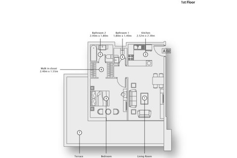 Wohnung zum Verkauf in Al Furjan, Dubai, VAE 1 Schlafzimmer, 77 m2 Nr. 728646 - Foto 5