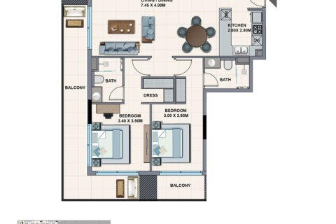 Apartmen di RIVIERA AZURE di Mohammed Bin Rashid City, Dubai, UAE 1 bilik, 43 meter persegi № 728642 - foto 7