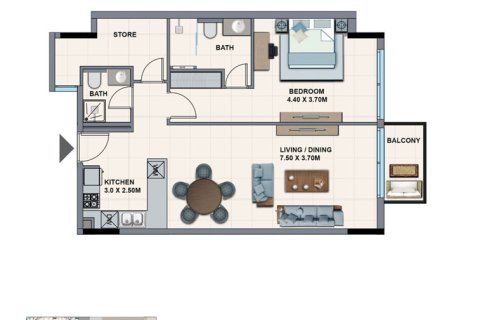 Apartmen di RIVIERA AZURE di Mohammed Bin Rashid City, Dubai, UAE 1 bilik, 43 meter persegi № 728642 - foto 6