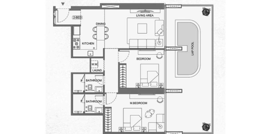 Διαμέρισμα σε Binghatti Luxuria σε Jumeirah Village Triangle, Dubai, ΗΑΕ 2 υπνοδωμάτια, 89 τ.μ. Αρ. 694443