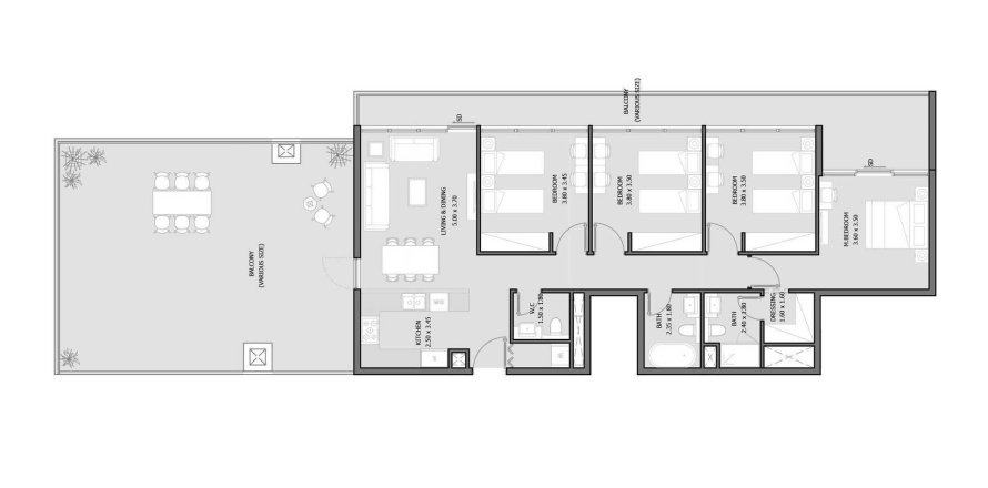 Apartament në Sila në Masdar City, Abu Dhabi, Emiratet e Bashkuara Arabe 4 dhoma gjumi, 217 m2. № 695896