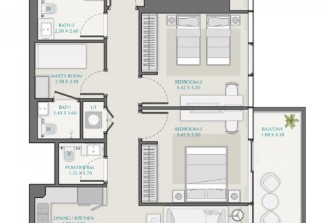 Byt v Dubai, SAE 3 ložnice, 142 m² Č.: 598546 - fotografie 20