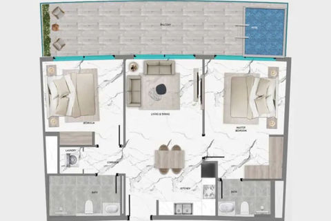 Byt v Barari Heights  v Majan, Dubai, SAE 1 pokoj, 36 m² Č.: 728588 - fotografie 16