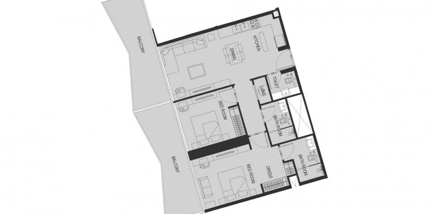Διαμέρισμα σε Binghatti Haven σε Dubai Sports City, ΗΑΕ 1 υπνοδωμάτιο, 116.38 τ.μ. Αρ. 576116