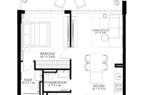 Apartman u gradu wasl gate, Dubai, UAE 1 soba, 37 m2 Br. 732512 - Slika 8