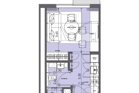 Купить квартиру в Дубай, ОАЭ 1 комната, 27м2, № 732697 - фото 3