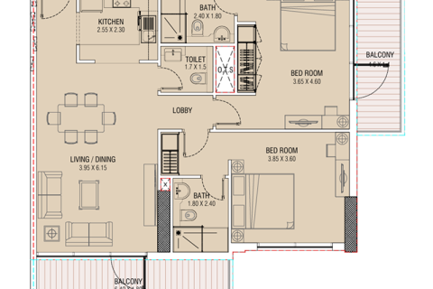 Lakás itt: Dubai Land, EAE, 1 szoba, 39 m², azonosító: 732401 - fénykép 4
