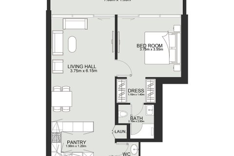 Byt v Al Barsha, Dubai, SAE 1 pokoj, 45 m² Č.: 732398 - fotografie 7