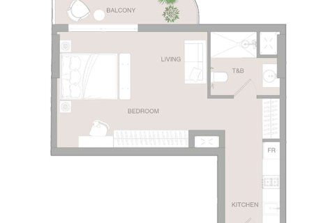 Διαμέρισμα σε Dubai Land, ΗΑΕ 1 δωμάτιο, 47 τ.μ. Αρ. 732399 - φωτογραφία 5