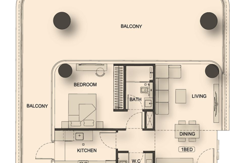 Appartement te koop in Al Barsha, Dubai, VAE 1 kamer, 34 vr.m., nr 732403 - foto 9
