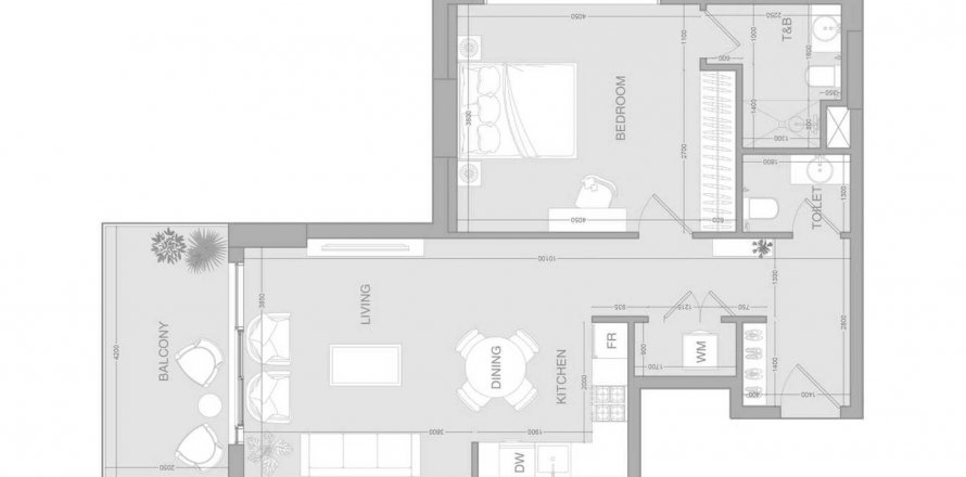 Apartment sa VERDAN1A RESIDENCE sa Dubai Land, UAE 1 silid-tulugan, 74.6 sq.m. № 570440