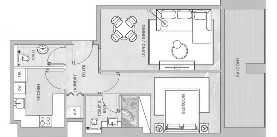 Apartamento Amazonia em Al Jaddaf, Dubai, EAU 1 quarto, 75.99 m2 № 702801