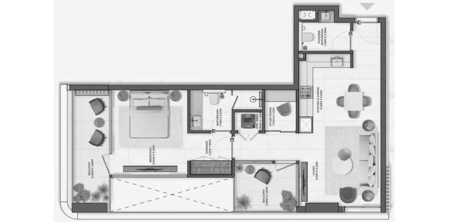 Apartament në Derby Heights by AMIS në Meydan, Dubai, Emiratet e Bashkuara Arabe 1 dhomë gjumi, 72.09 m2. № 716004