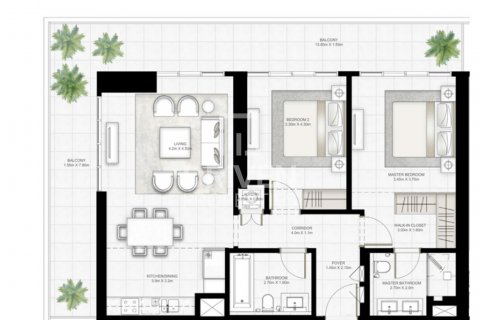 Byt v Dubai Harbour, Dubai, SAE 2 ložnice, 130 m² Č.: 601925 - fotografie 15