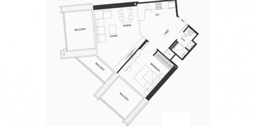 Apartment in Binghatti Elite in Dubai Production City (IMPZ), UAE 1 bedroom, 65.53 sq.m. № 564663