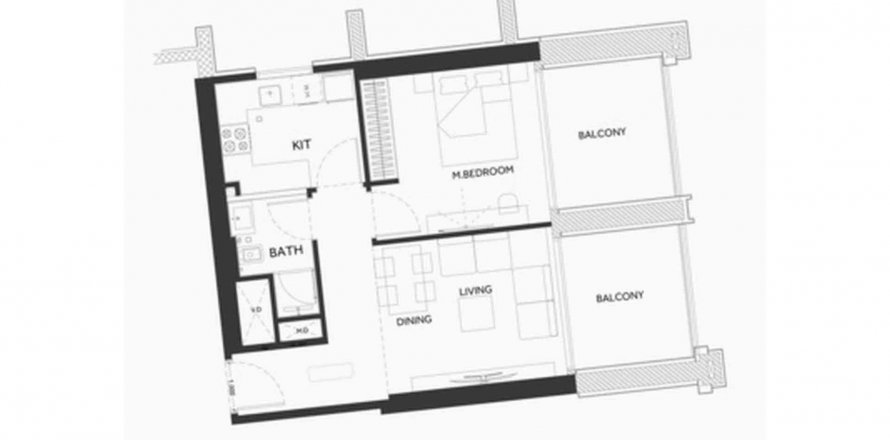 Квартира в Binghatti Elite в Dubai Production City (IMPZ), Дубай, ОАЕ 1 спальня, 73.64м2 № 564661
