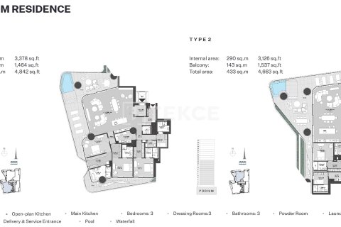 Пәтер Бизнес-Бэй, Дубай, БАӘ-да 3 жатын бөлмелер, 433 м² № 679595 - фото 30