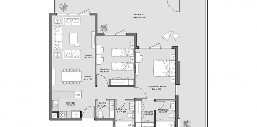 Leilighet i Al Reem Island, Abu Dhabi, Emiratene 2 soverom, 113.06 kvm nr. 579968