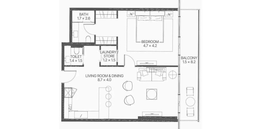 Apartament în Al Marjan Island, Ras Al Khaimah, EAU 1 dormitor, 87.61 mp. №646001