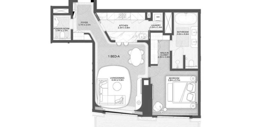 Apartament W Residences în Al Maryah Island, Abu Dhabi, EAU 1 dormitor, 111.1 mp.  №760675