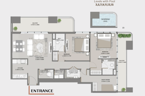 Apartament na sprzedaż w Al Furjan, Dubai, ZEA 1 sypialnia, 75 mkw., nr 689974 - zdjęcie 3