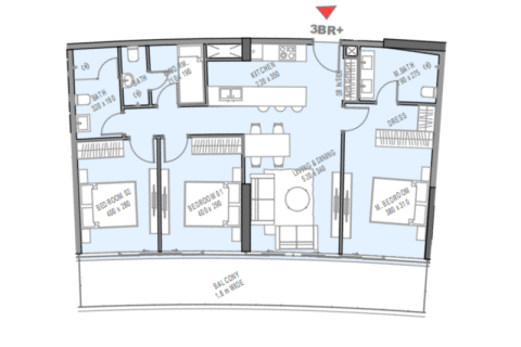 Huoneisto Al Reem Island, Abu Dhabi, Arabiemiraatit 2 makuuhuonetta, 79 m2 № 690259 - kuva 6