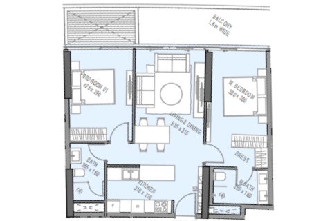 Huoneisto Al Reem Island, Abu Dhabi, Arabiemiraatit 2 makuuhuonetta, 79 m2 № 690259 - kuva 5