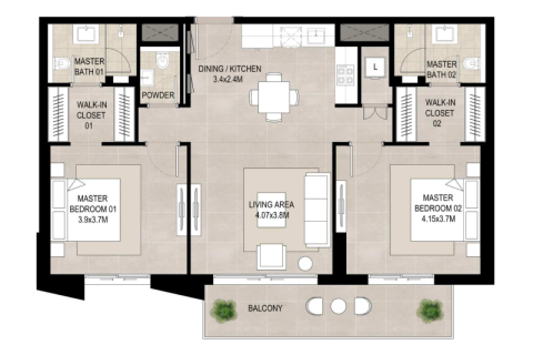 Apartment in Town Square, Dubai, UAE 1 bedroom, 67 sq.m. № 689973 - photo 4