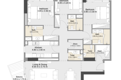 Dubai、UAE にあるマンション販売中 1ベッドルーム、74 m2、No689976 - 写真 7