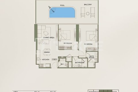 Apartament në Majan, Dubai, Emiratet e Bashkuara Arabe 1 dhomë, 35 m2. № 730887 - Foto 12