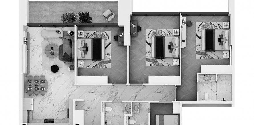 Byt v Vega v Dubai Sports City, SAE 3 ložnice, 138.24 m² Č.: 571679