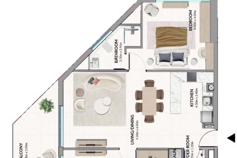 Apartment til salg i Meydan, Dubai, UAE 2 soveværelser, 112.6 kvm № 700019 - foto 15