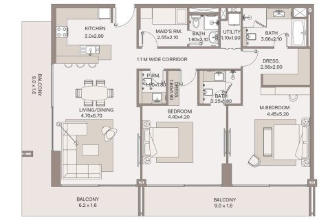 Apartament në Dubai, Emiratet e Bashkuara Arabe 1 dhomë gjumi, 105 m2. № 704555 - Foto 17