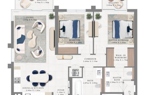 Lakás itt: Dubai Creek Harbour (The Lagoons), Dubai, EAE, 1 hálószoba, 76 m², azonosító: 704560 - fénykép 9