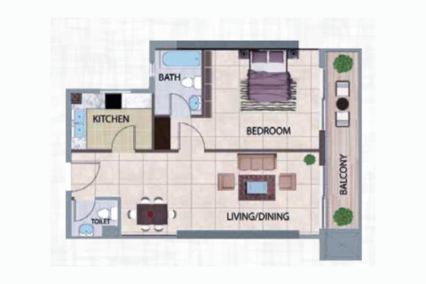Apartament në Dubai Land, Emiratet e Bashkuara Arabe 1 dhomë, 43 m2. № 732414 - Foto 4