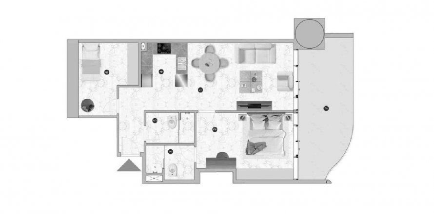 Apartment in Franck Muller Vanguard in Dubai Marina, UAE 1 bedroom, 92.48 sq.m. № 573847