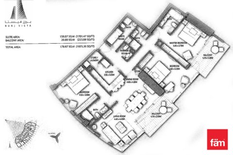 Apartman u gradu Downtown Dubai (Downtown Burj Dubai), UAE 3 spavaće sobe, 180.1 m2 Br. 694332 - Slika 15