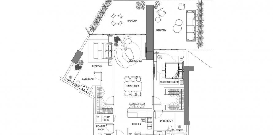 Byt v Fortune Bay Residences v Al Marjan Island, Ras Al Khaimah, SAE 2 ložnice, 134.55 m² Č.: 604264