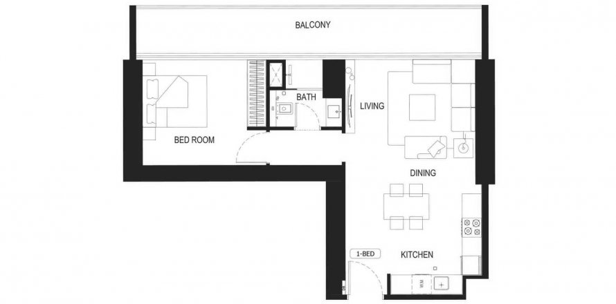 Apartment in Binghatti Hill Views in Al Barsha, Dubai, UAE 1 bedroom, 74.76 sq.m. № 565004