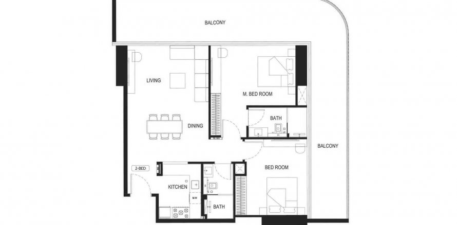 Apartment in Binghatti Hill Views in Al Barsha, Dubai, UAE 2 bedrooms, 125.94 sq.m. № 565006
