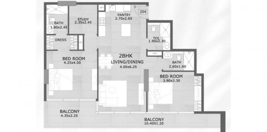 Byt v Floarea Grande v Arjan, Dubai, SAE 2 ložnice, 121.85 m² Č.: 578272