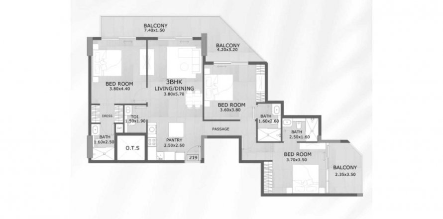 Byt v Floarea Grande v Arjan, Dubai, SAE 3 ložnice, 139.35 m² Č.: 578273