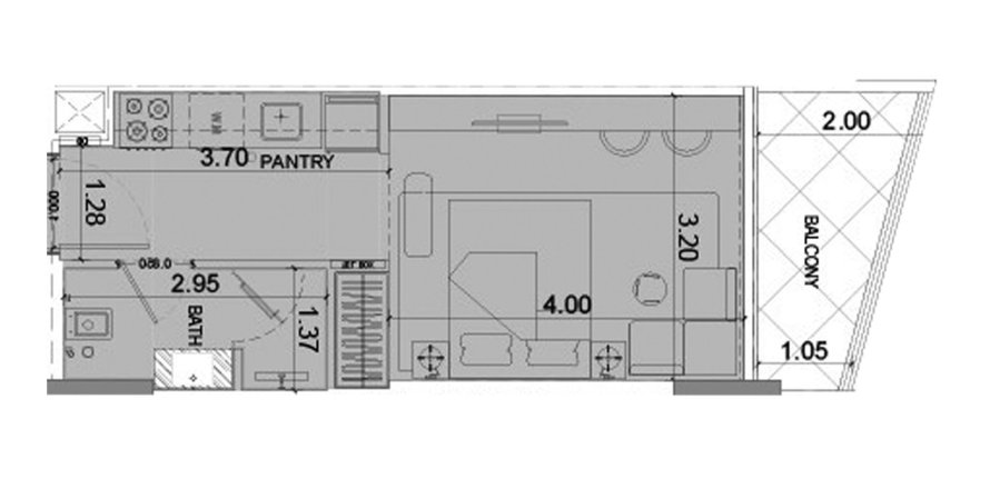Apartamento em Al Barsha, Dubai, EAU 1 quarto, 33 m2 № 691686