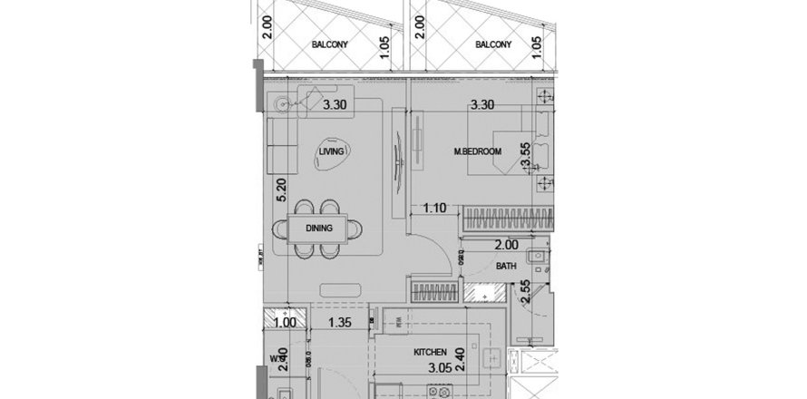 Apartamento em Al Barsha, Dubai, EAU 1 quarto, 65 m2 № 691693