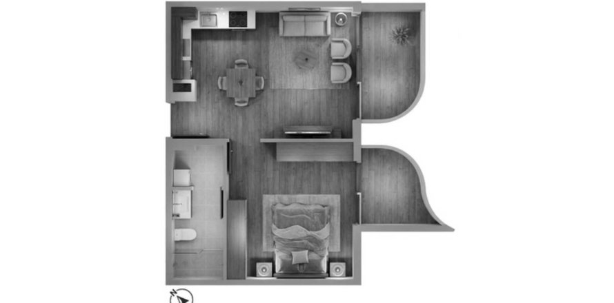Wohnung in Dubai South (Dubai World Central), Dubai, VAE: 1 Schlafzimmer, 64 m2 Nr. 704082